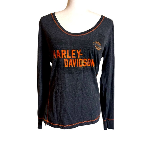 Harley Davidson Fort Worth Texas Long Sleeve Womens Top - Picture 2 of 7